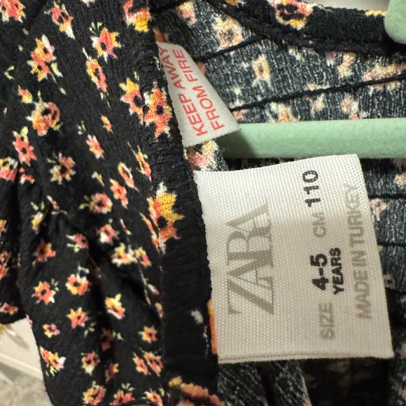 Zara Black Floral Kids Dress - Picture 5 of 6
